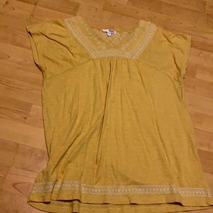 Sonoma Yellow V Neck Blouse w/ Detailing